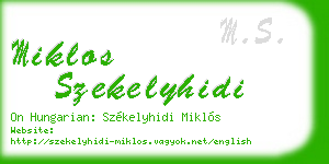 miklos szekelyhidi business card