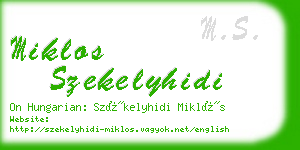 miklos szekelyhidi business card